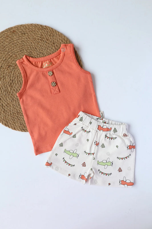 Vivid Due Jetty-Kids Vest and Shorts
