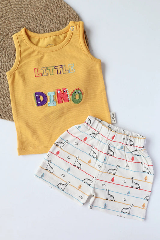 Vivid Due Lilasaurs-Kids Vest and Shorts