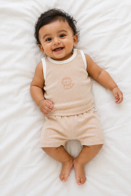 Vivid-Due-Mufasa-Kids-Vest-and-Shorts