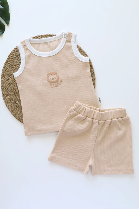 Vivid-Due-Mufasa-Kids-Vest-and-Shorts