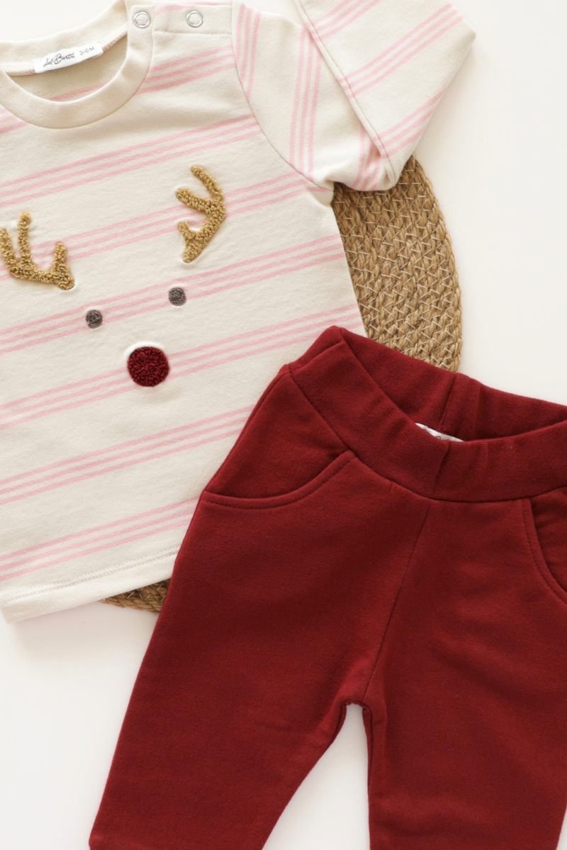 X Mas-Rudolph Kids and Baby Co Ord Set