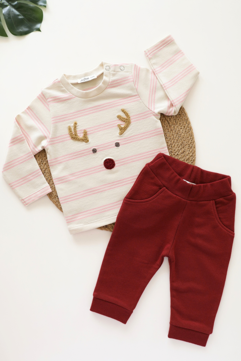X Mas-Rudolph Kids and Baby Co Ord Set